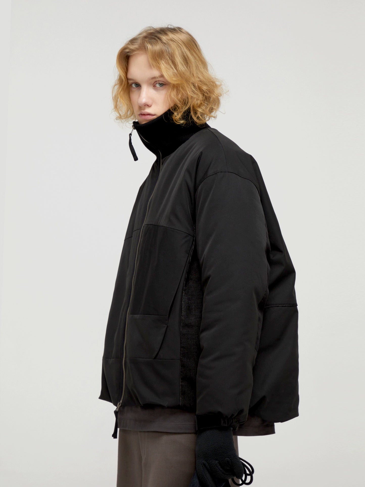 Multi-Color Panel Stand Collar  Jacket