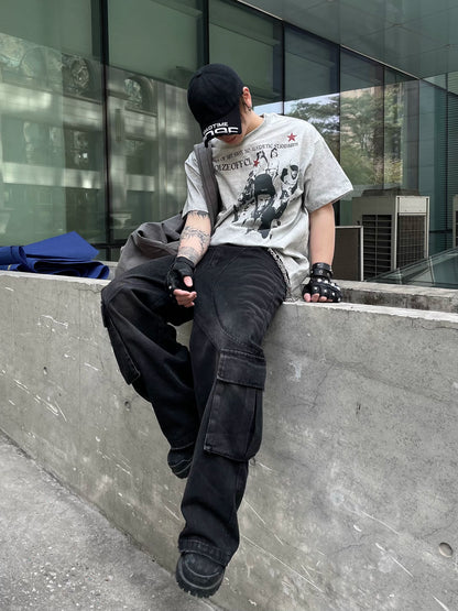 Portrait Letter Print Loose Tee