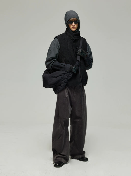 Pleated Corduroy Relaxed Fit Pants