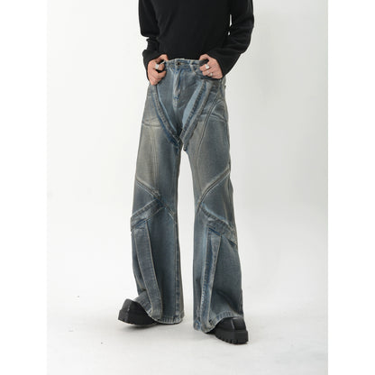 Niche Splicing Denim Pants