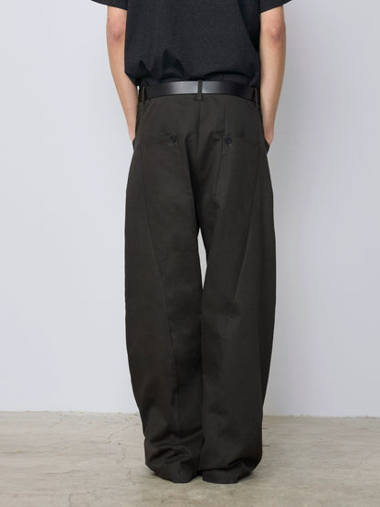 Vintage Cutline Pleated Straight Pants