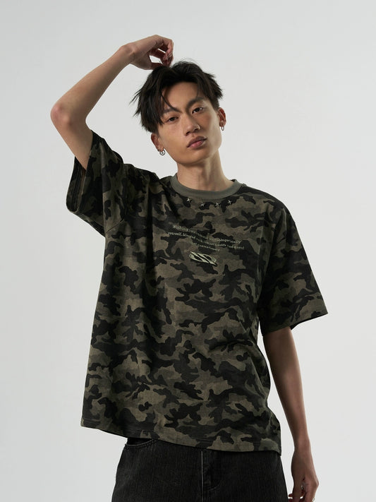 Camouflage Metal Short-sleeved T-shirt