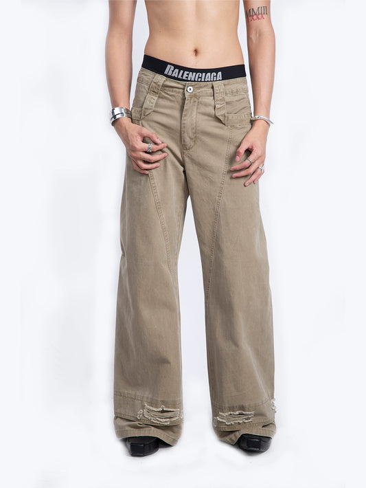 Niche Heavy-duty Multi-hole Jeans