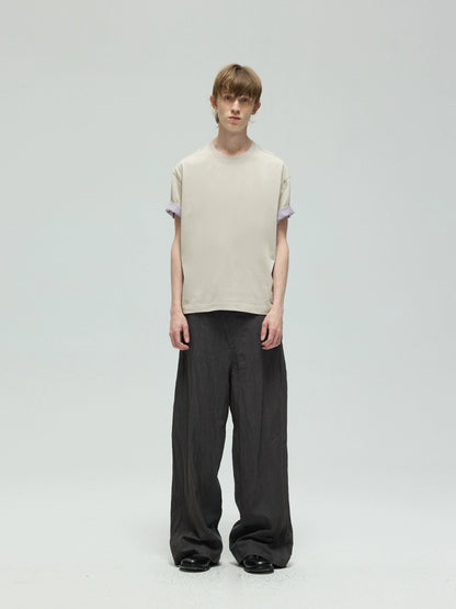 Dual Tone Panel Fitted Short Sleeve Tee