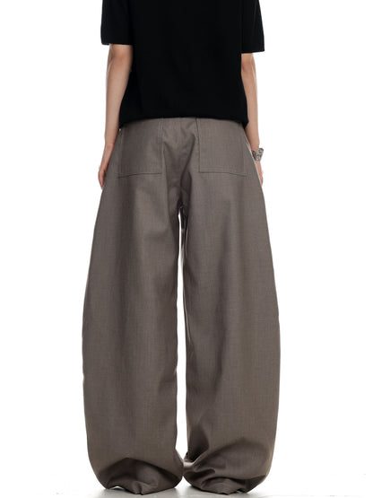 Button Detail Wide-Leg Trousers