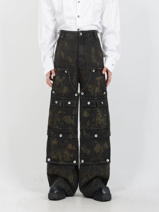 Arged Multi Pocket Denim Cargo Pants