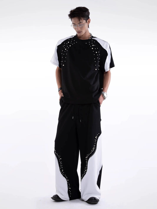 Niche Splicing Line Pearl Pants