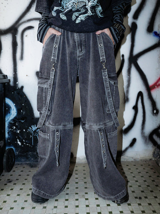 Strap Washed Jeans