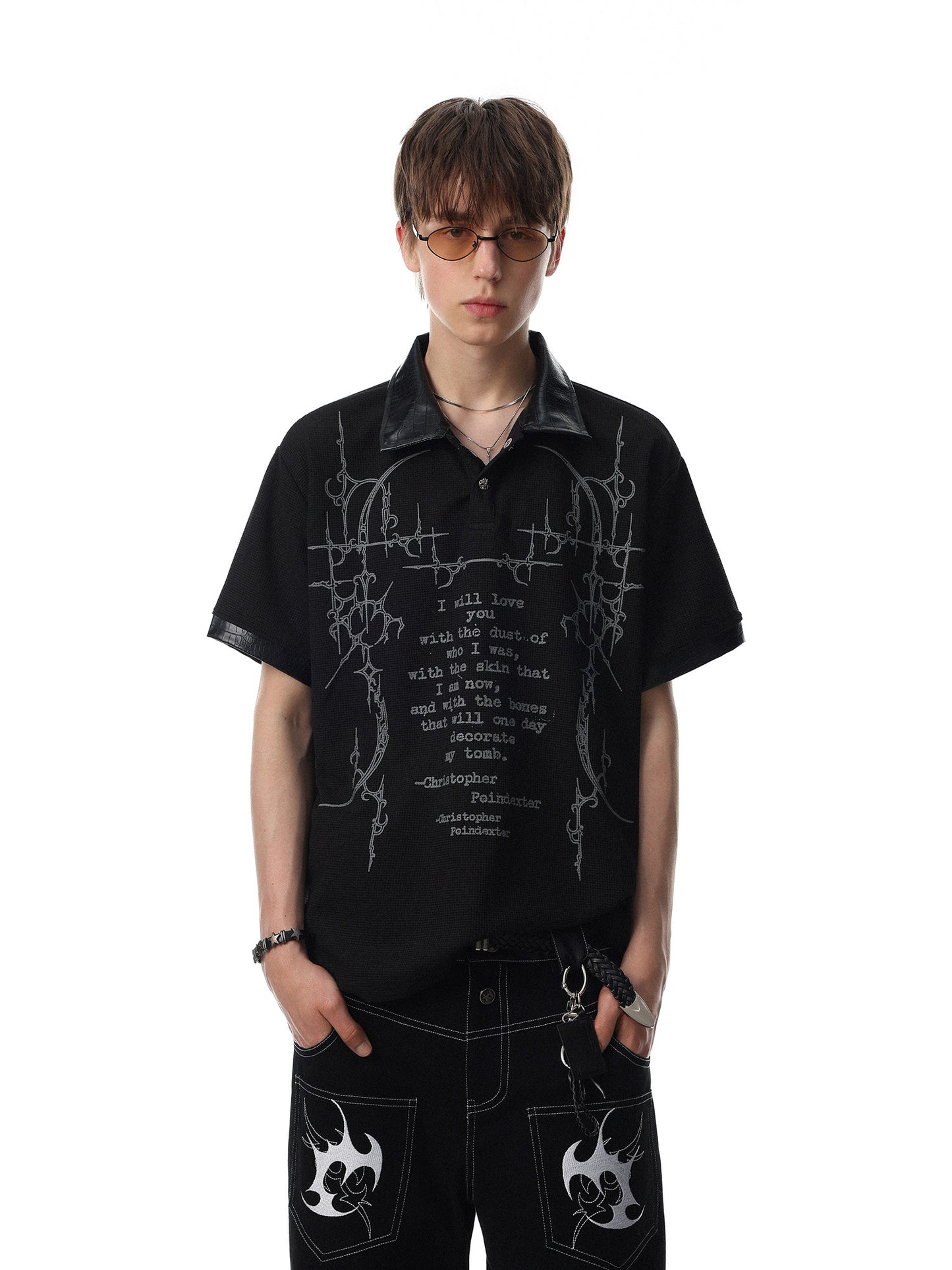 Vintage Gothic Waffle Polo