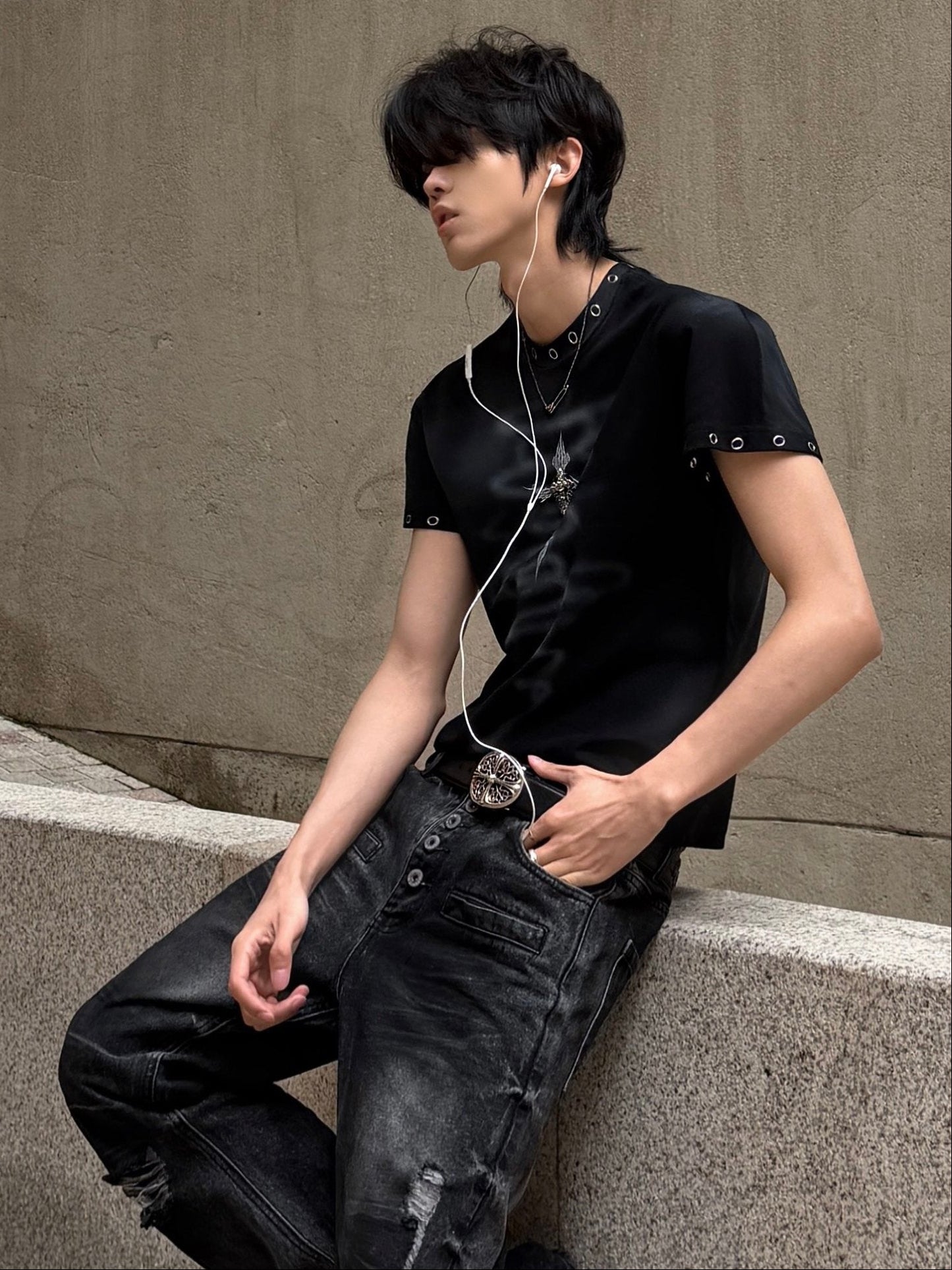Metal Cross Fitted Tee
