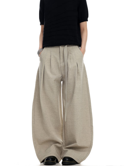 Relax Curved Wide-Leg Trousers