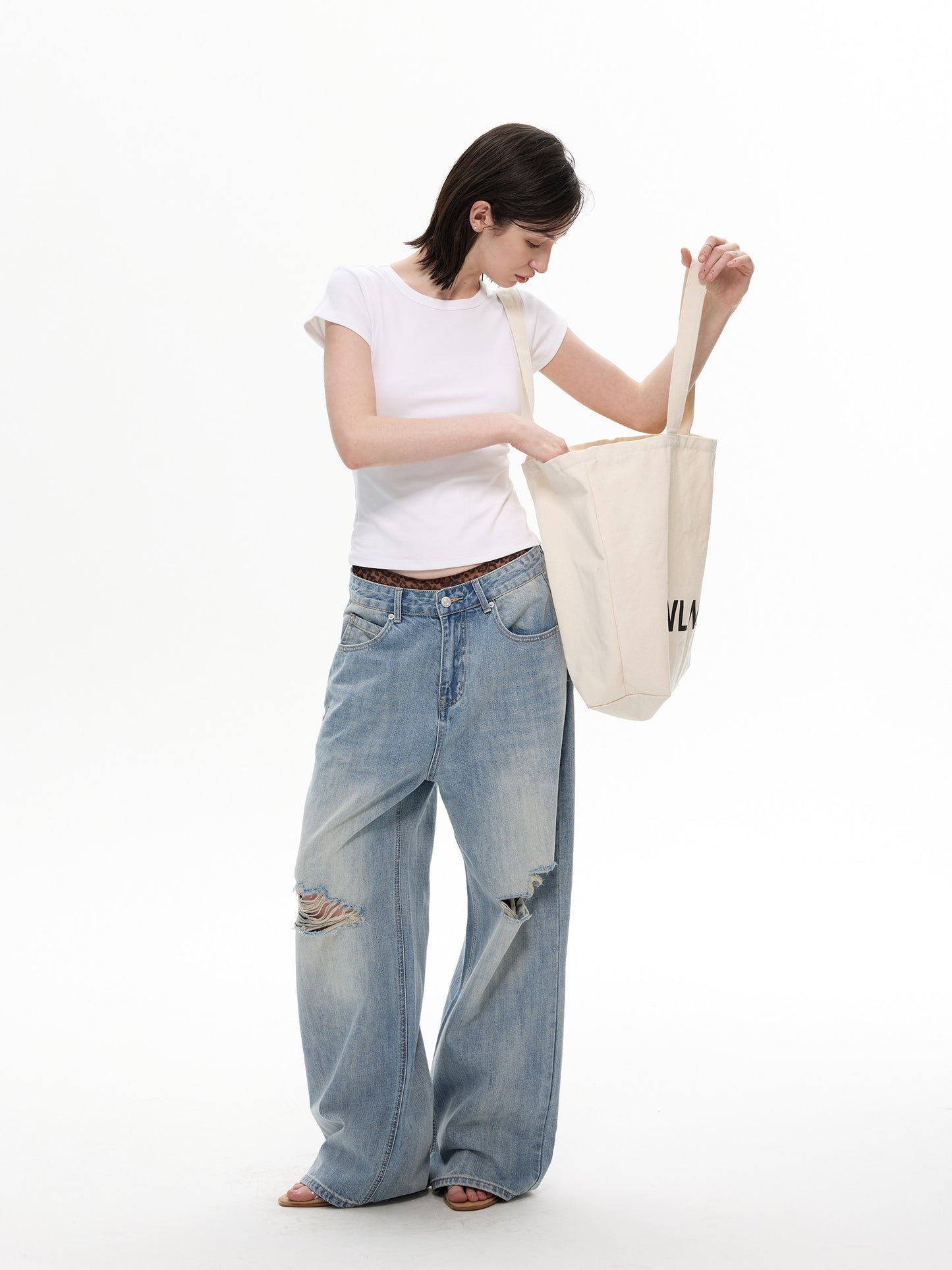 Vintage Washed Distressed Jeans