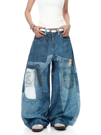 Vintage Patches Machete Denim Pants