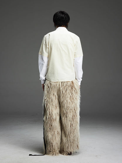 Shaggy Structure Loose Pants