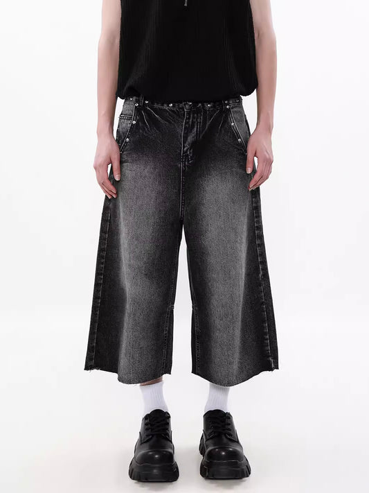 Wide Tack Denim Pants