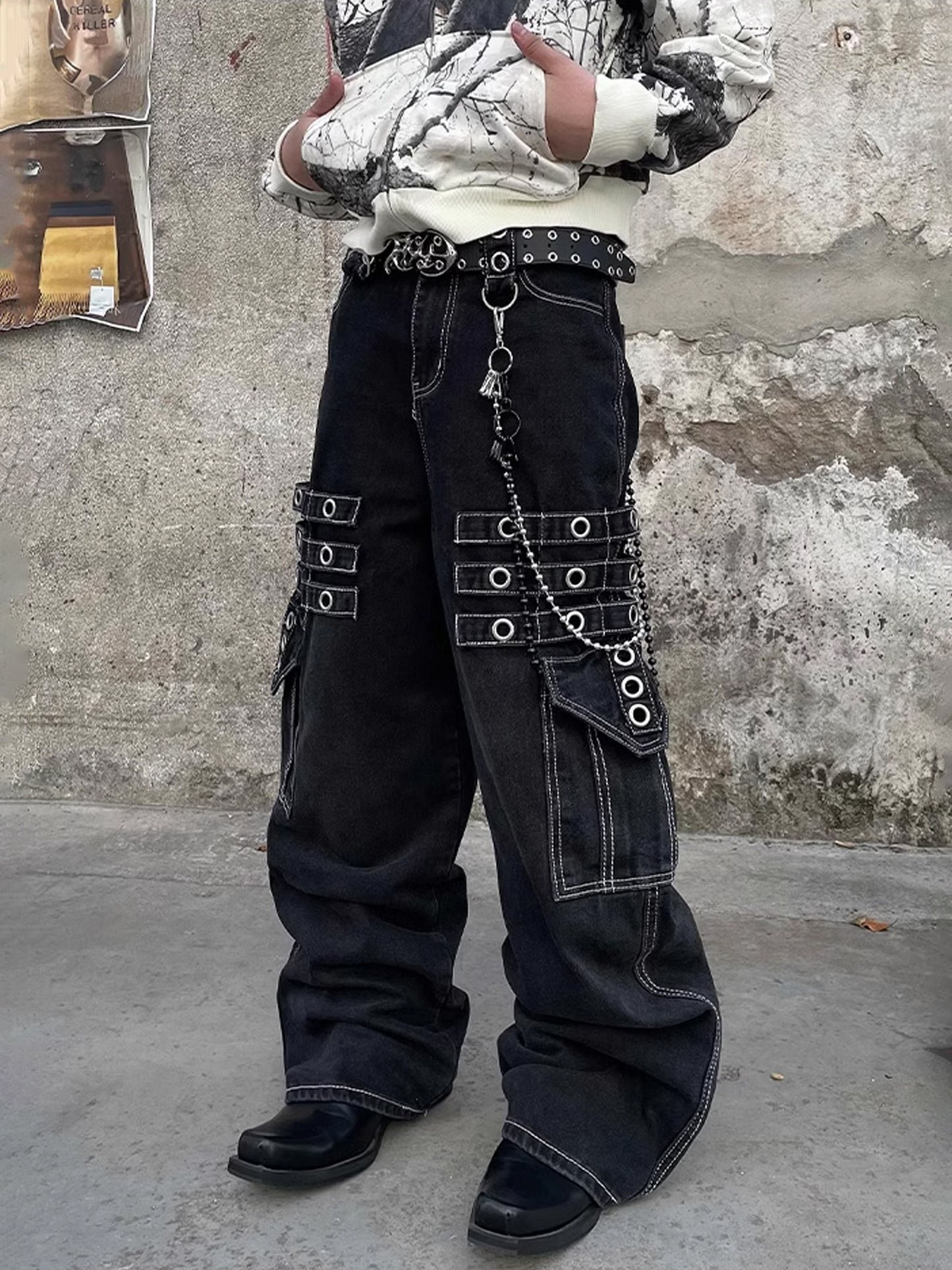 Metal Loop Pocket Cargo Pants