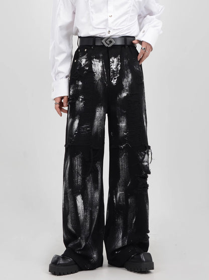 BROKEN INK GRAFFITI DENIM PANTS