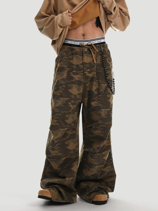 CAMOUFLAGE LOOSE CARGO PANTS