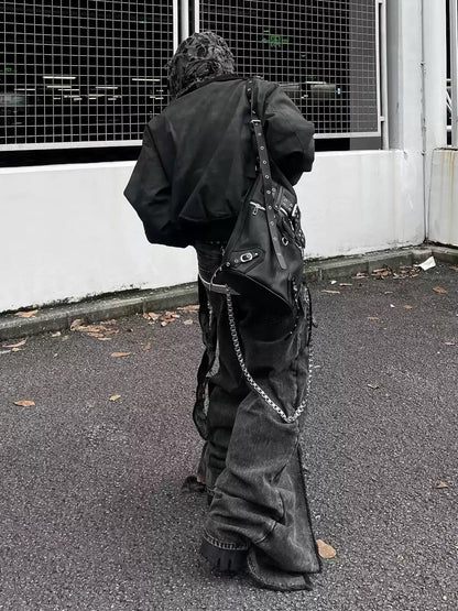 Lettering Leather Jacket