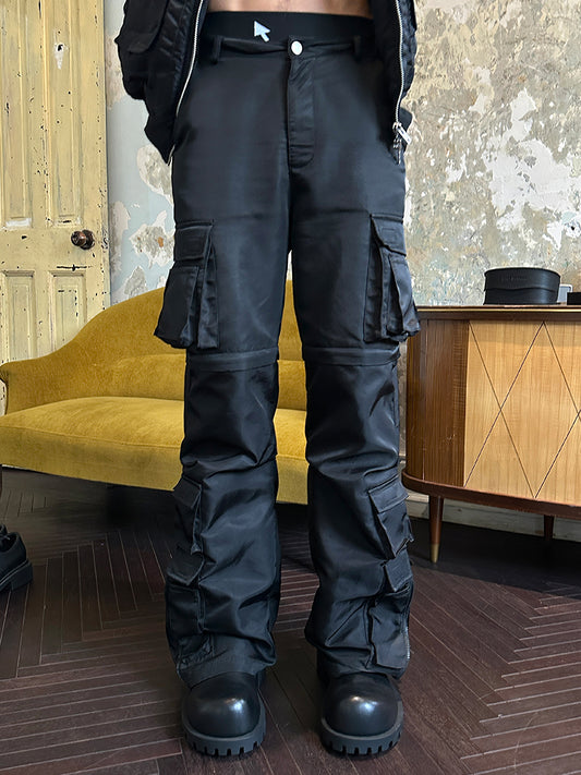 Multi Pocket Black Cargo Pants