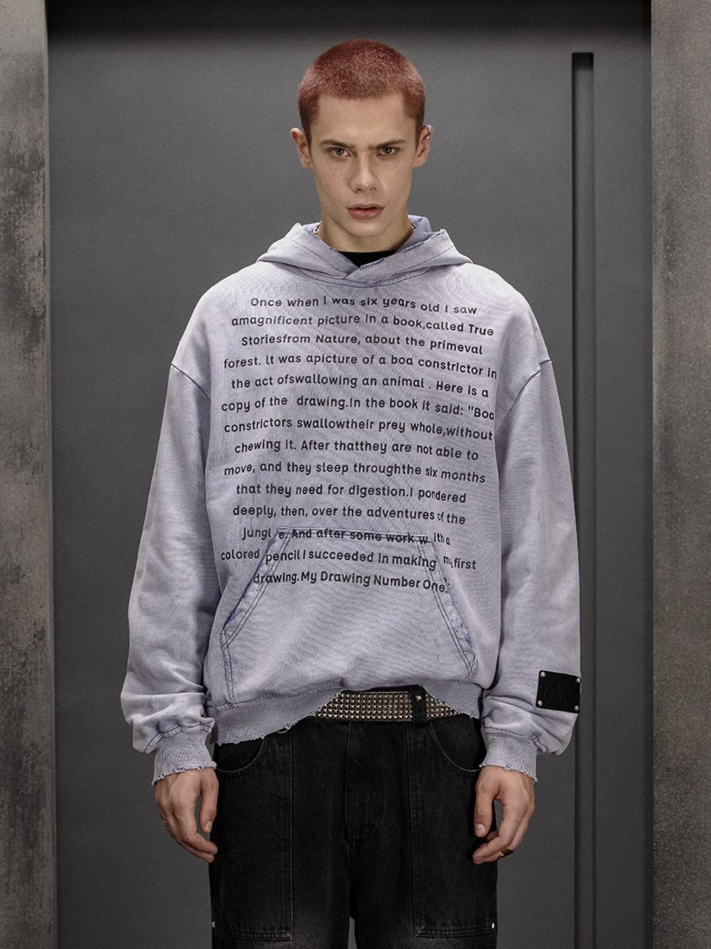 Lettering Damage Hoodie