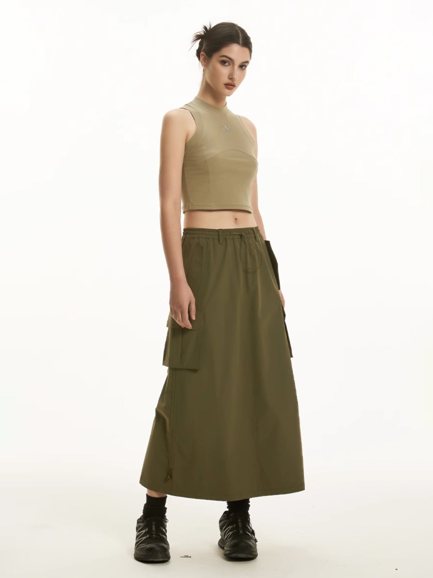 Mid-Length Cargo Skirt