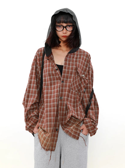 Plaid Vintage Jacket Hoodie