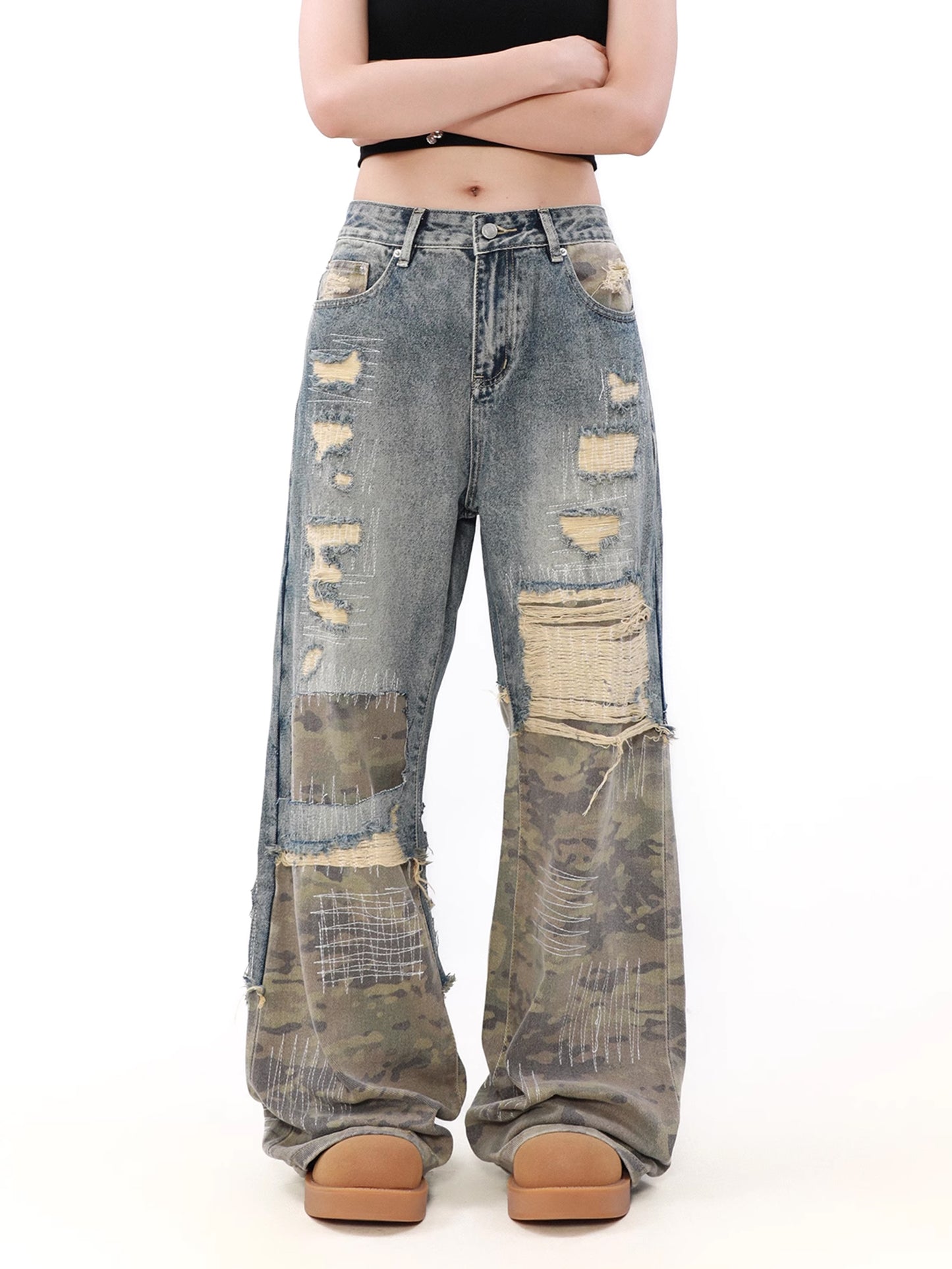 Dirty Camo Denim Pants