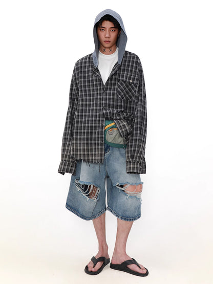 Plaid Vintage Jacket Hoodie