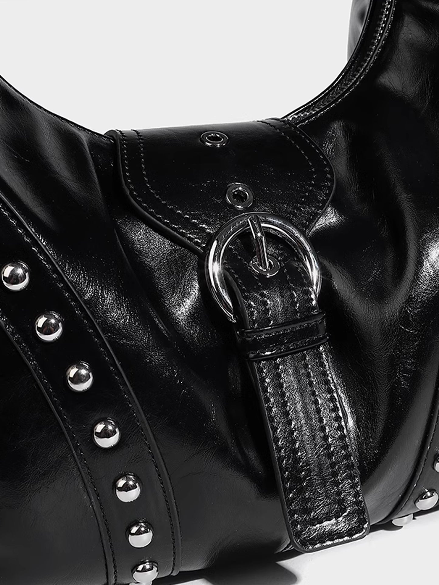 Studs Line Leather Bag