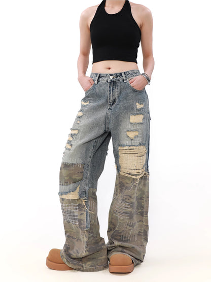 Dirty Camo Denim Pants