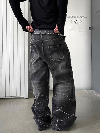 Lightning Crack Denim Pants