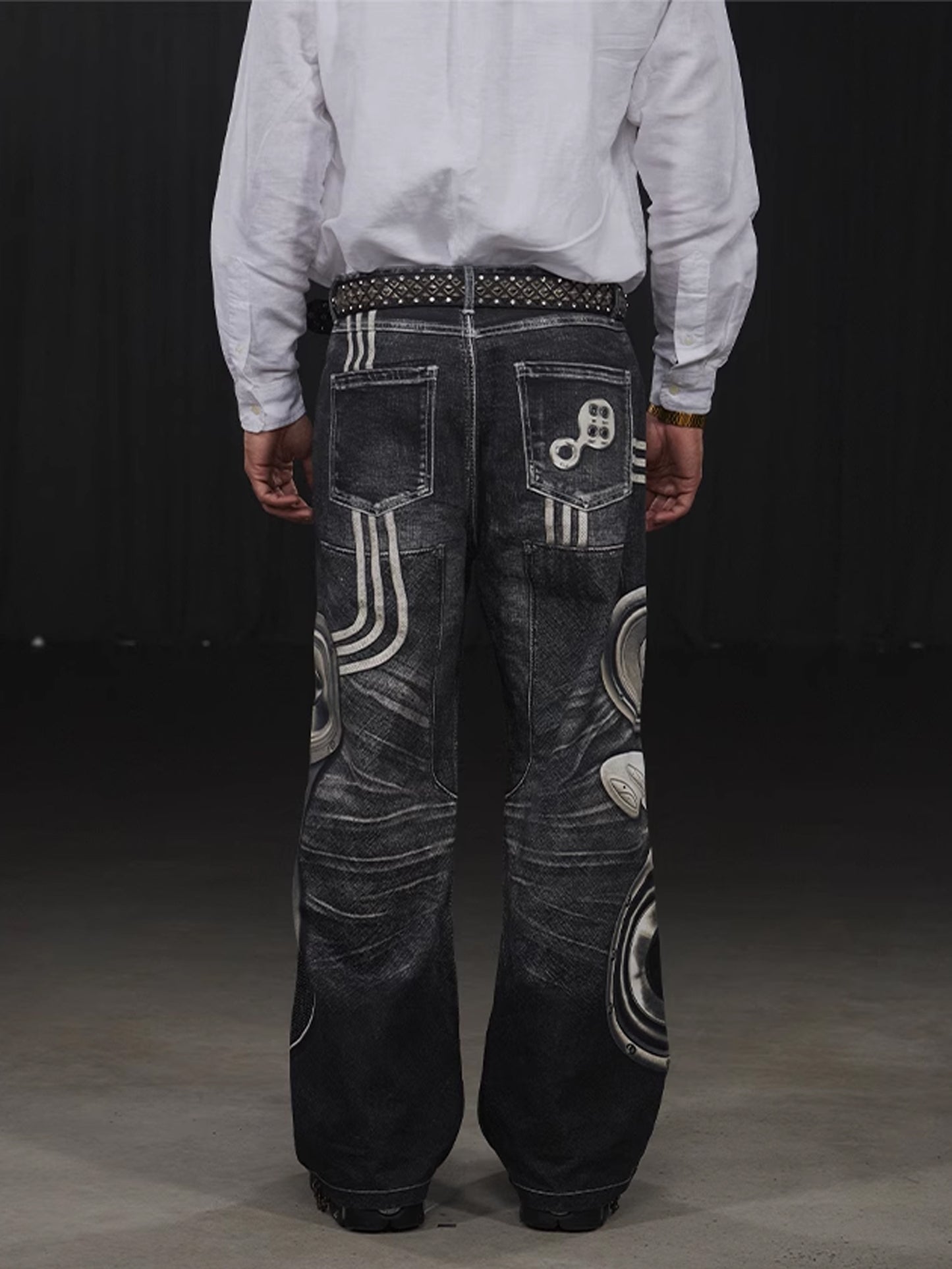 Sound Print Denim Pants