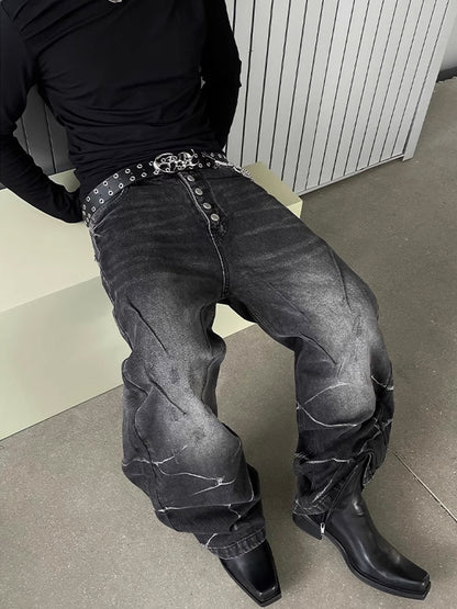 Lightning Crack Denim Pants