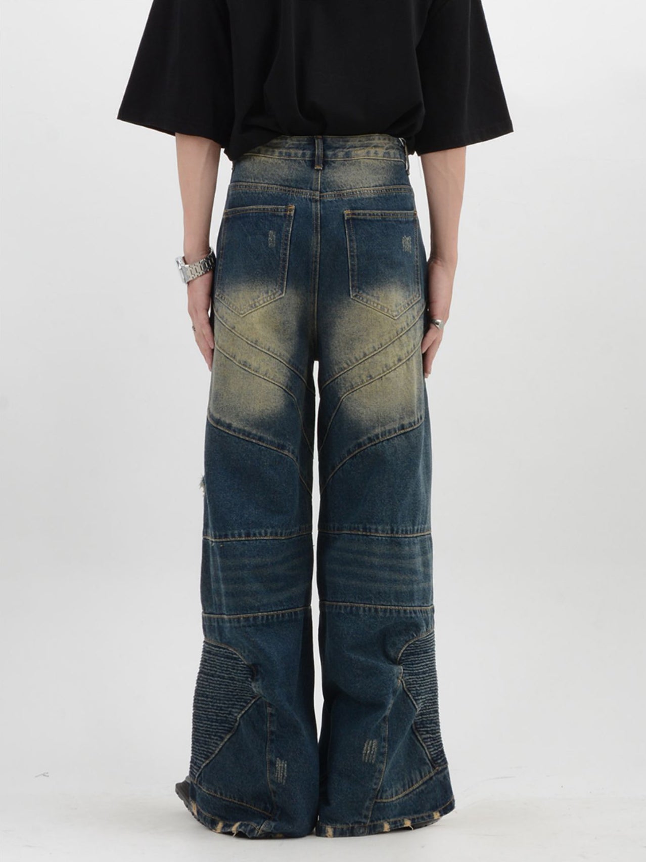 Vintage Washed Damage Denim Pants