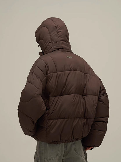 High Neck Hooded Down Jacket