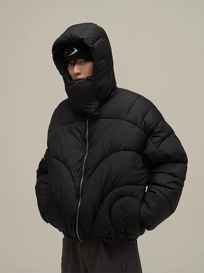 High Neck Hooded Down Jacket