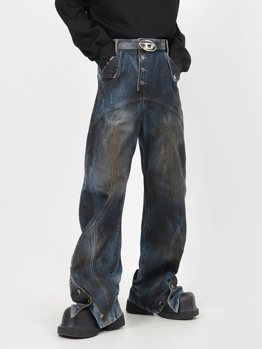 Heavy Dirty Washed Denim Pants
