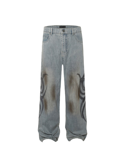 Mud Painted Totem Jeans