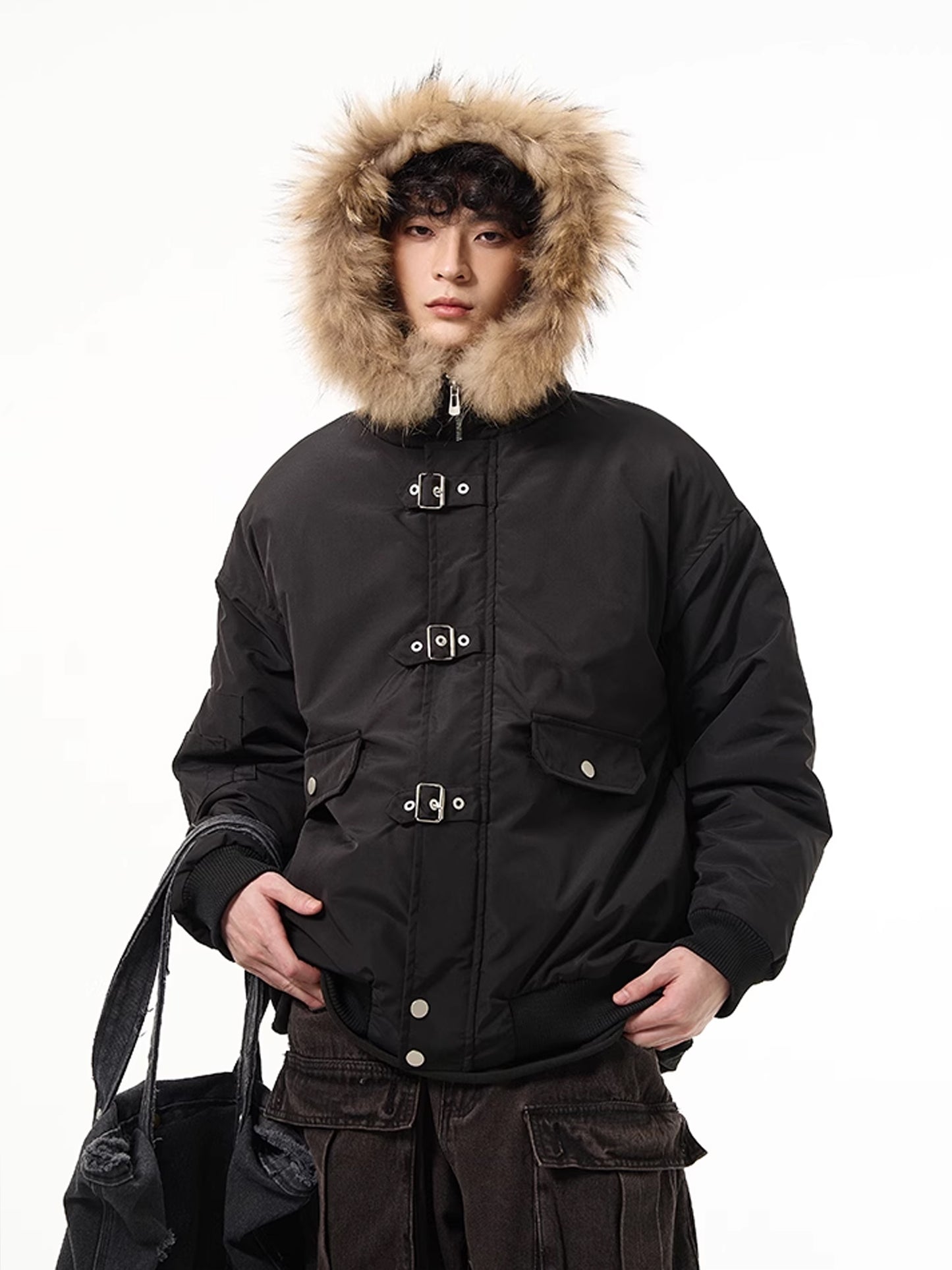 Fur Hooded Overcoat