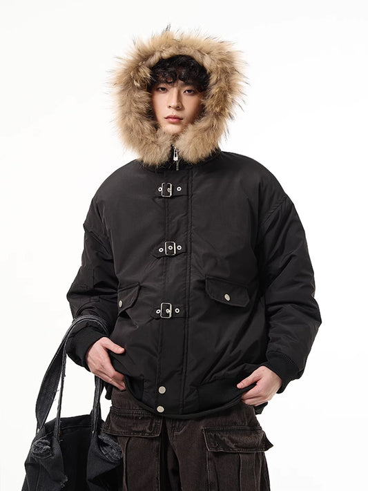 FUR HOODED OVERCOAT