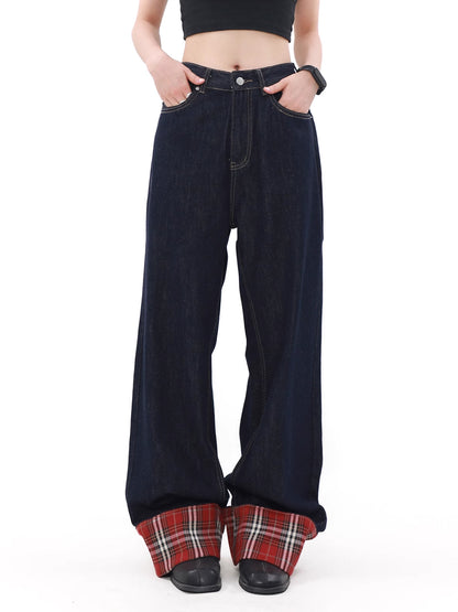 Vintage Check Denim Pants