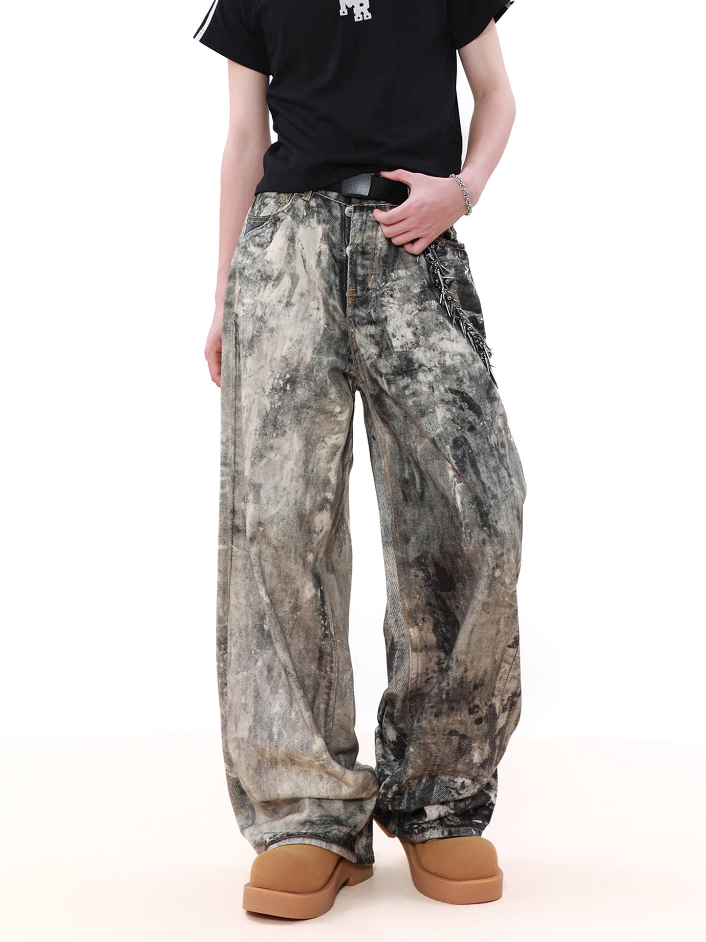 Camouflage Ink Denim Pants