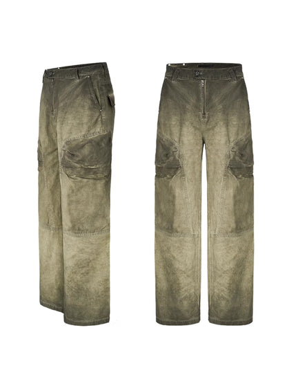 Faded Wide Cargo Pants