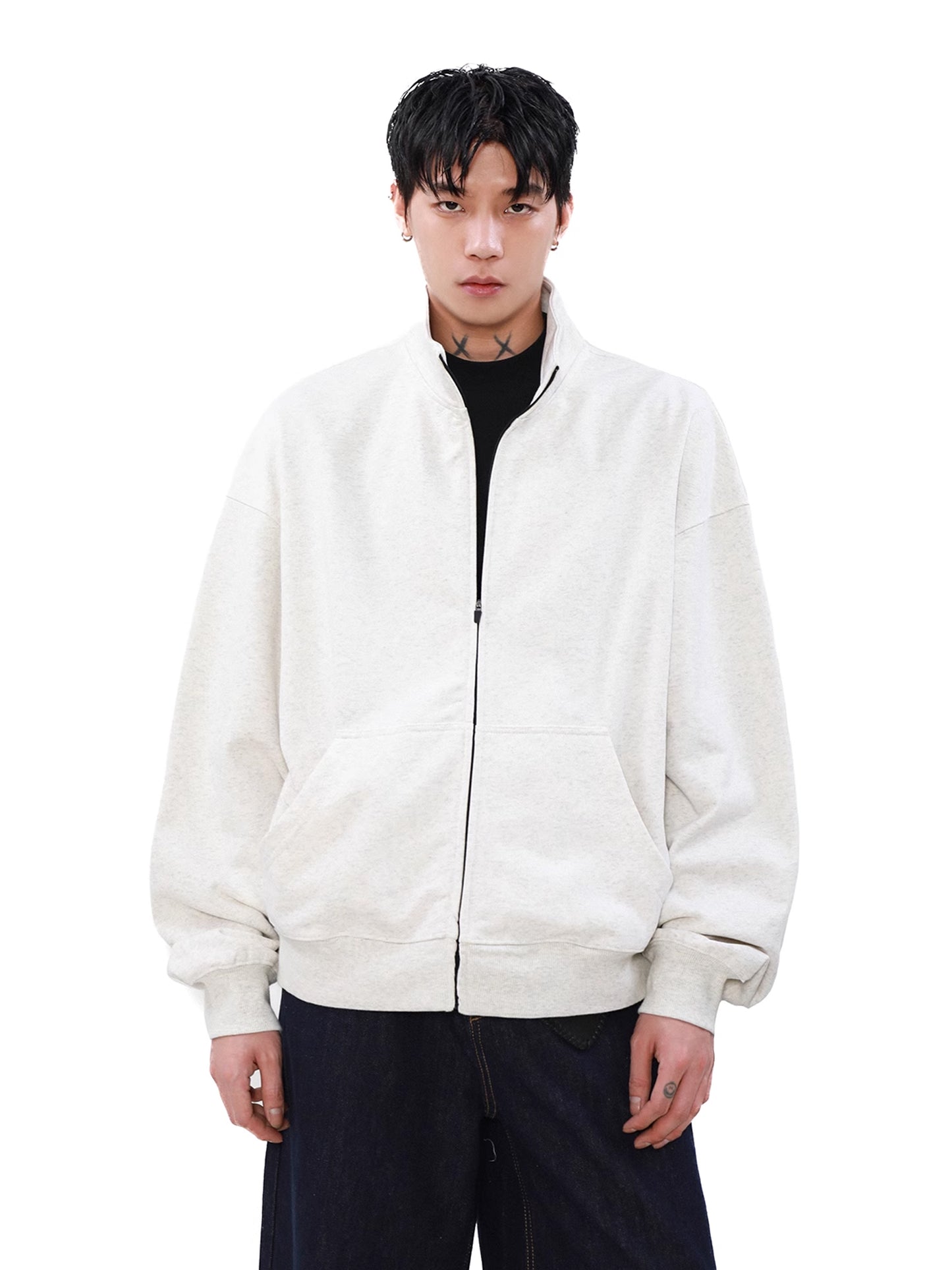 Loose High Neck Zip Trainer