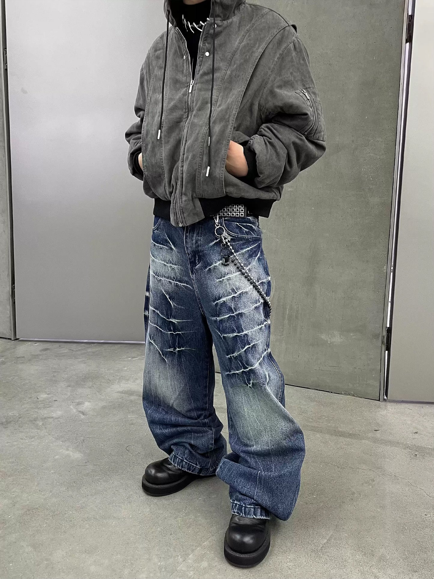 Aged Baggy Denim Pants