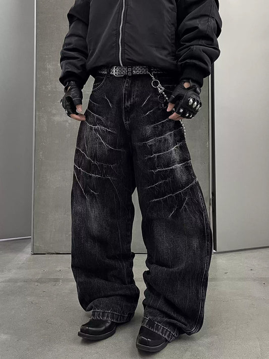 Aged Baggy Denim Pants