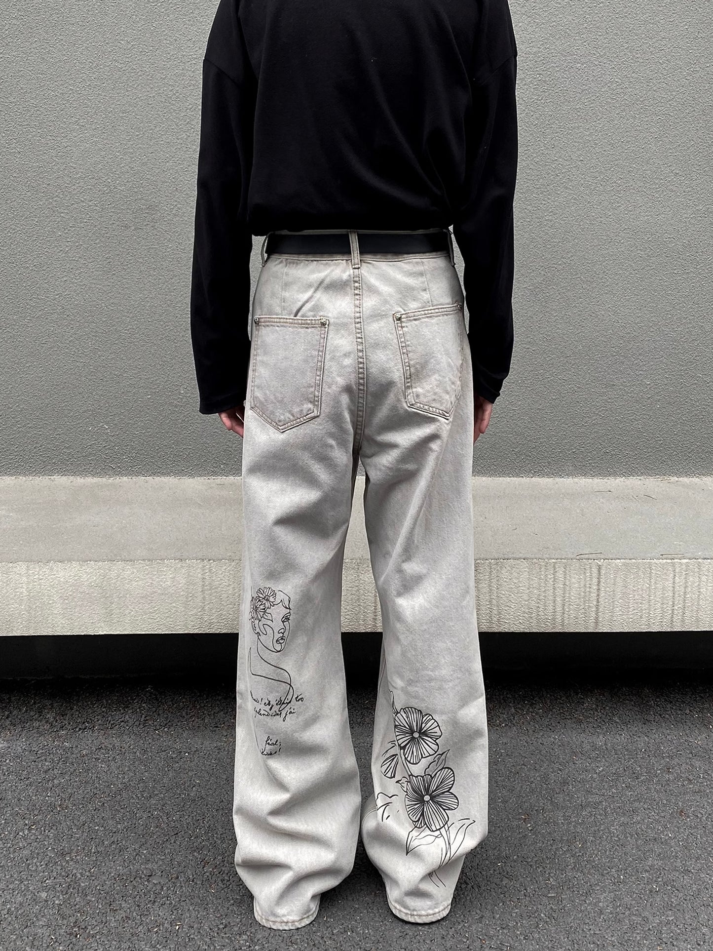 Graffiti White Denim Pants