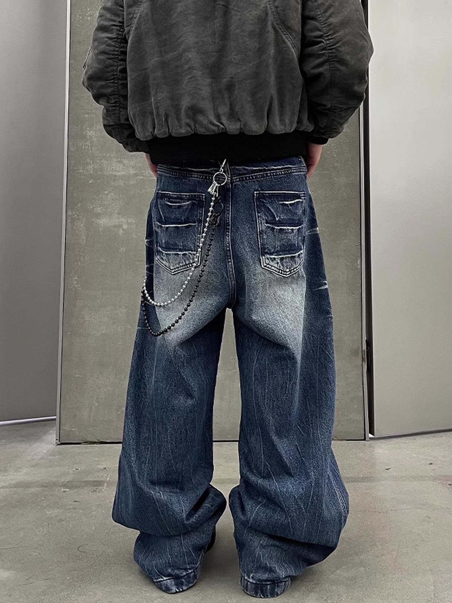 Aged Baggy Denim Pants