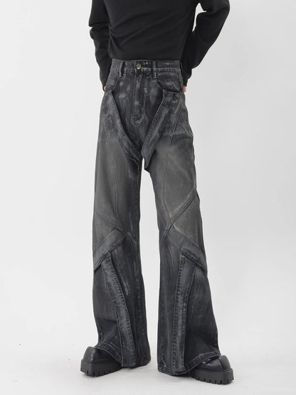 Niche Splicing Denim Pants